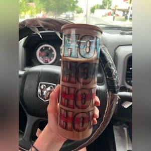Howdy howdy howdy, patriotic glass tumbler, iced coffee cup.
